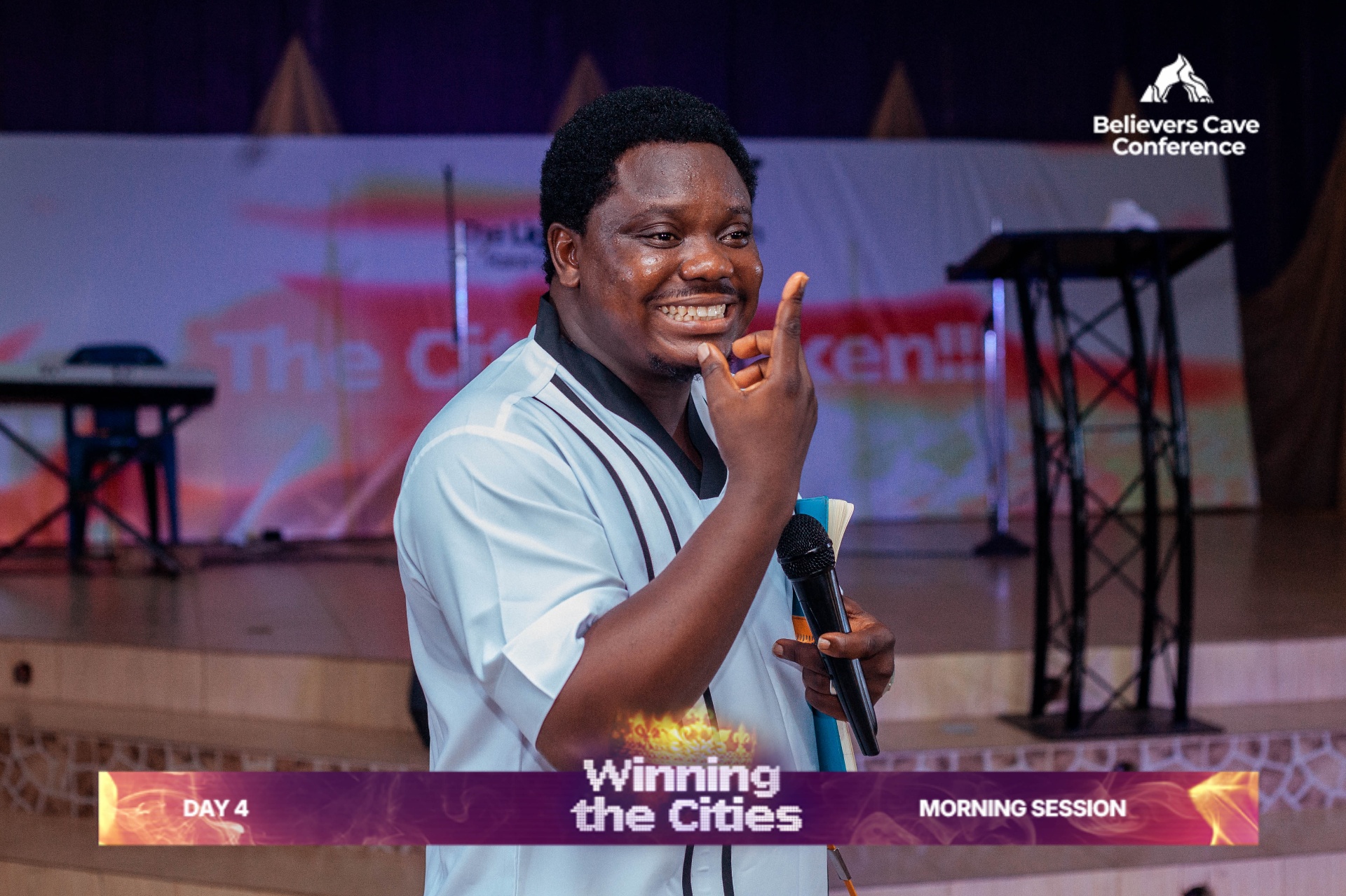 Minister on stage during Winning the Cities session